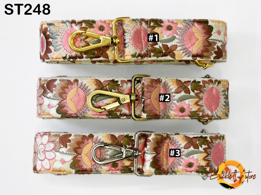 Embroidered Detachable Guitar Strap Crossbody Strap for Purses Bags Embroidery Replacement Messenger Strap Boho Tote Handbag Strap Gift Mom