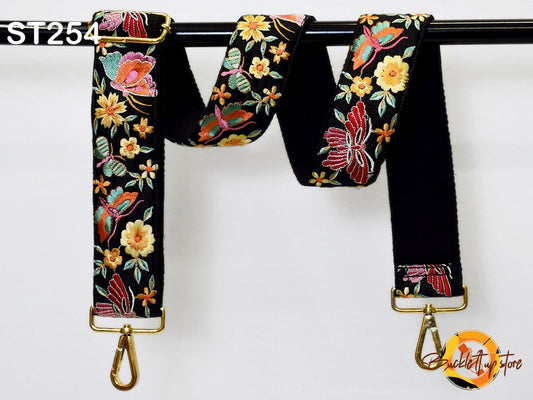 Gift for Sister Replacement Handbag Strap Embroidered Camera Strap Crossbody Boho Strap for Purses Bag Embroidery Adjustable Guitar Strap
