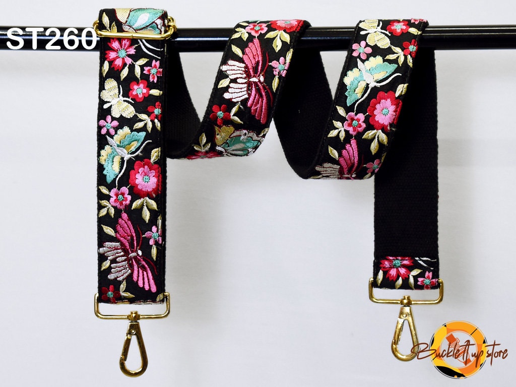 Embroidery Adjustable Camera Strap Crossbody Strap for Purses Embroidered Handbag Boho Bag Strap Replacement Strap Guitar Strap Gift for her