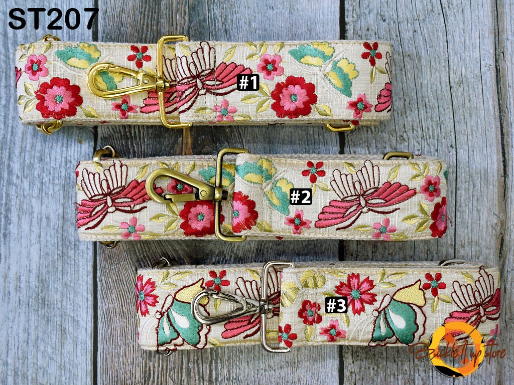 Embroidery Adjustable Bag Strap for Cameras, Crossbody Strap for Purses Embroidered Handbag Boho Bag Strap Replacement Strap Guitar Strap Gift for her