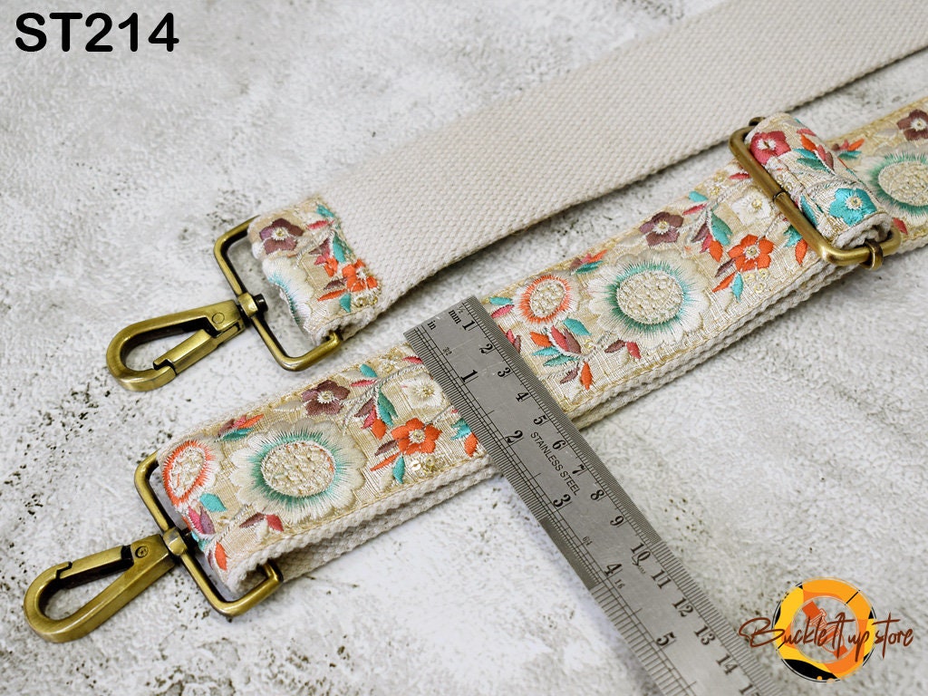 Embroidered Sling Bag Strap Crossbody Strap Purses Handbag Boho Bag Strap Floral Embroidery Replacement Strap Boho Guitar Strap Gift for her