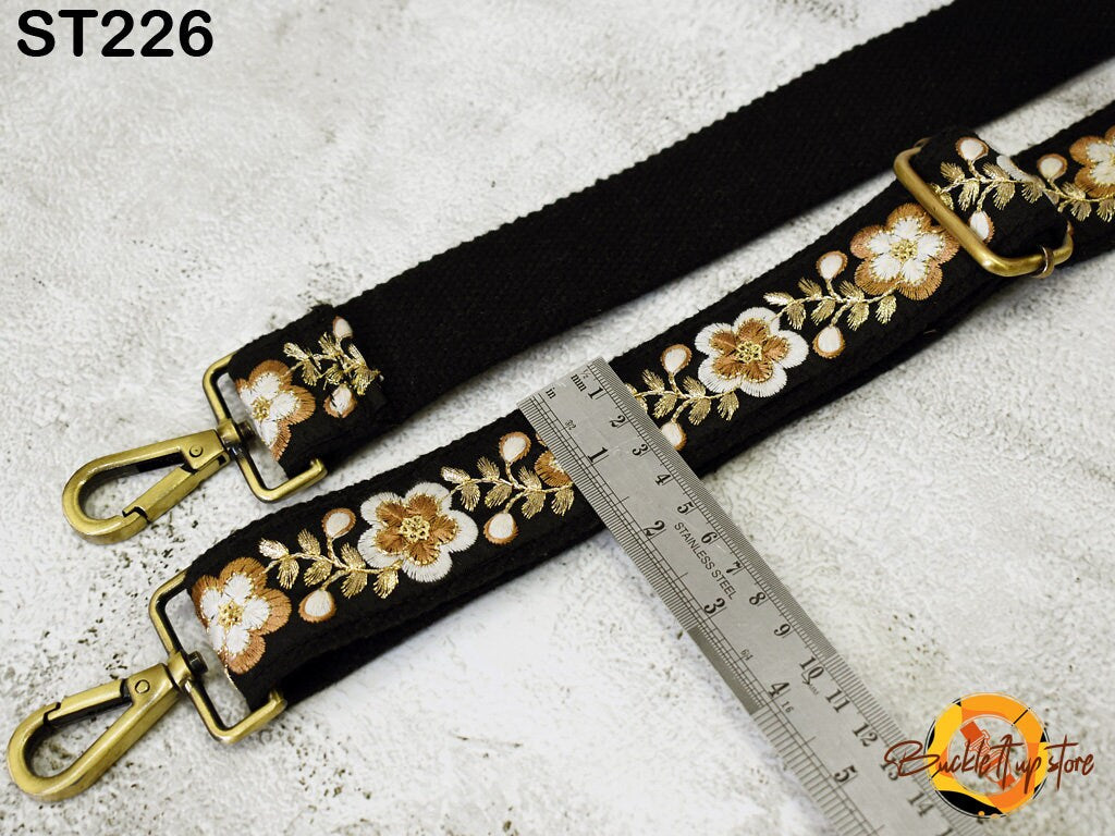 Trendy Adjustable Embroidered Shoulder Tote Bags Crossbody Strap