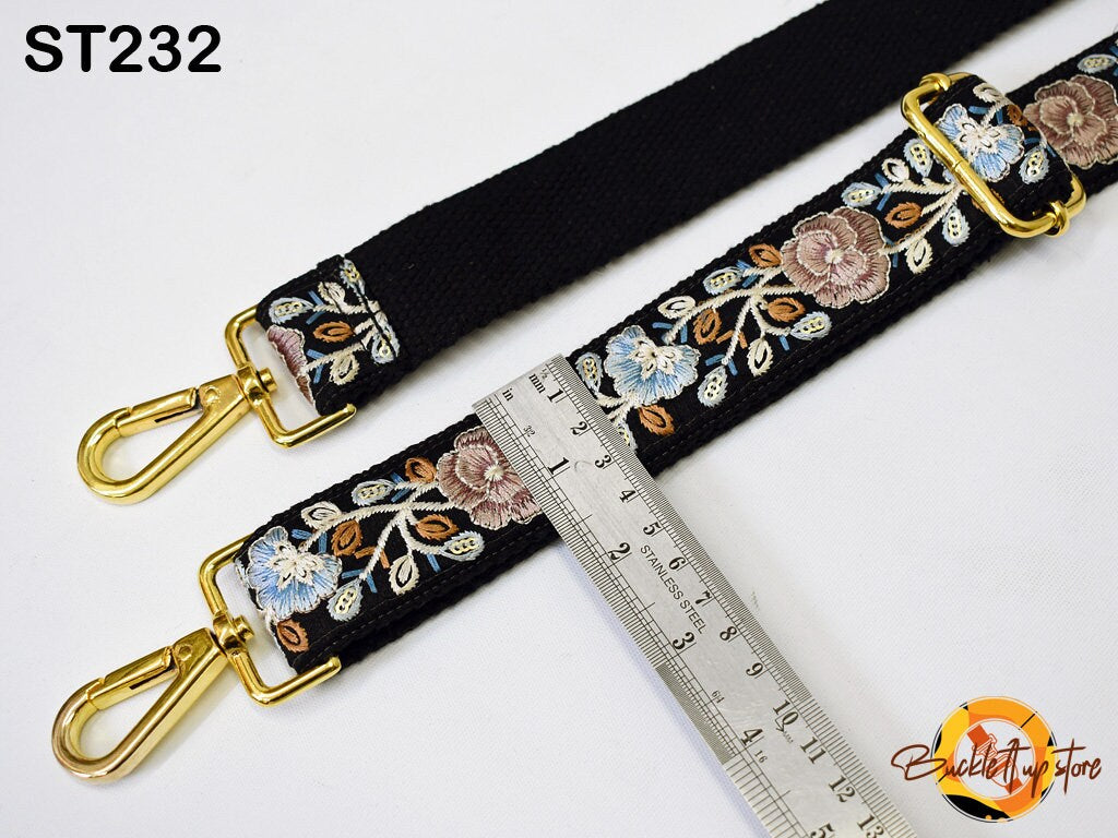 Embroidered Purse Strap Crossbody Sling Bag Strap Gift for Daughter Handbag Bag Strap Floral Embroidery Replacement Boho Guitar Camera Strap