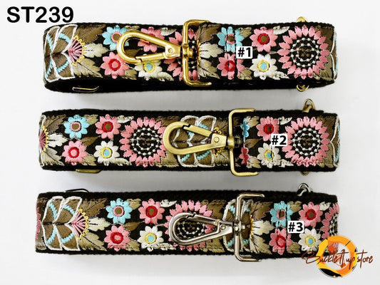 Embroidered Purse Strap Crossbody Strap for Purses Boho Bags Strap Embroidery Replacement Strap Boho Guitar Strap Handbag Strap gift for her