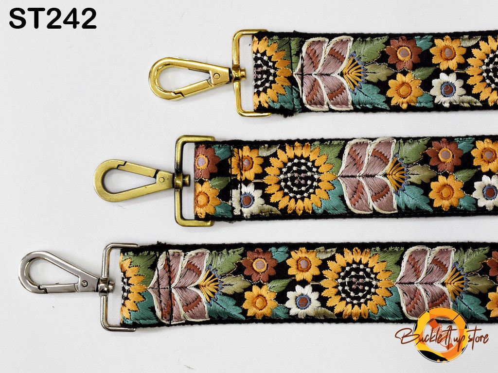 Embroidered Purse Replacement Strap Crossbody Strap for Purses Boho Bags Strap Embroidery Strap Boho Guitar Strap Handbag Strap gift for her