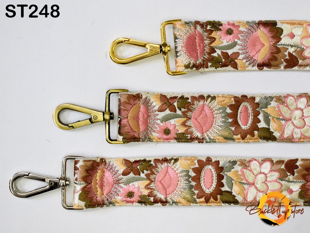 Embroidered Detachable Guitar Strap Crossbody Strap for Purses Bags Embroidery Replacement Messenger Strap Boho Tote Handbag Strap Gift Mom