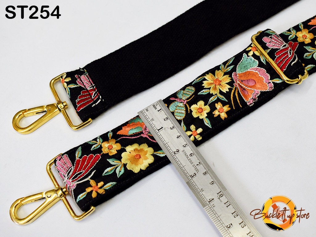 Gift for Sister Replacement Handbag Strap Embroidered Camera Strap Crossbody Boho Strap for Purses Bag Embroidery Adjustable Guitar Strap