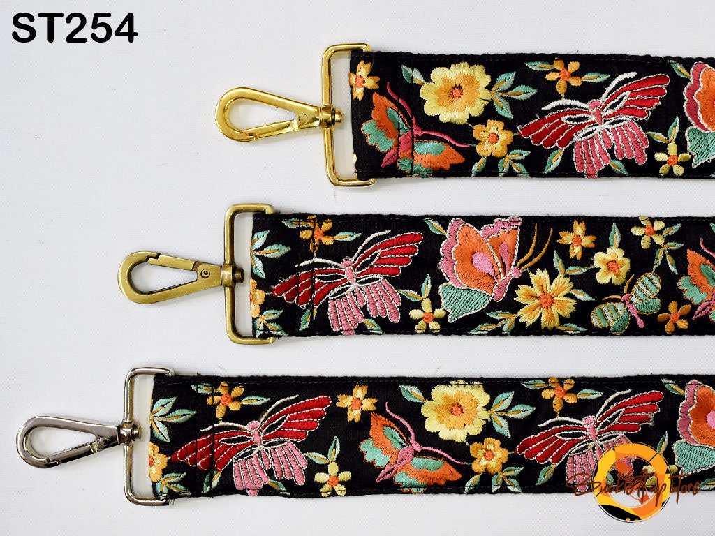 Gift for Sister Replacement Handbag Strap Embroidered Camera Strap Crossbody Boho Strap for Purses Bag Embroidery Adjustable Guitar Strap