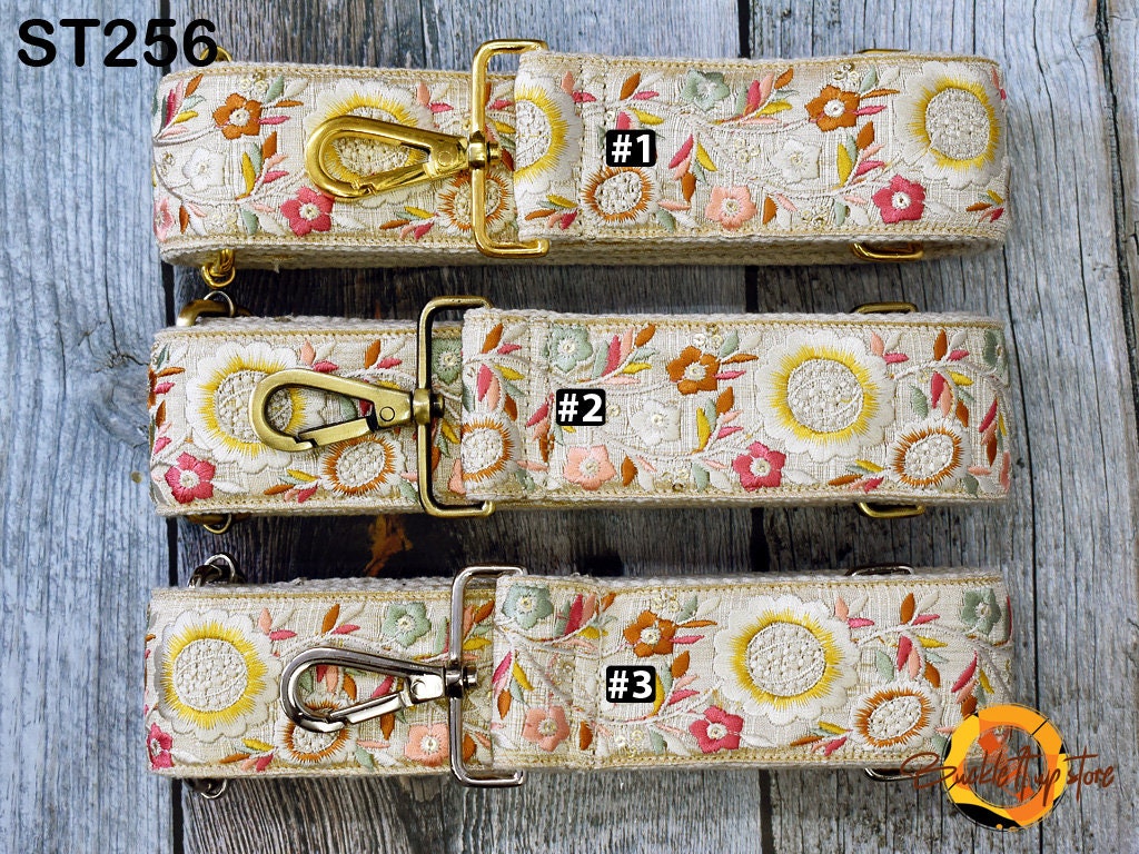 Sling Bag Strap Crossbody Strap Purses Handbag Embroidered Boho Bag Strap Floral Embroidery Replacement Strap Boho Guitar Strap Gift for her
