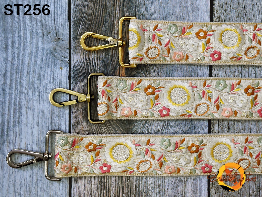 Sling Bag Strap Crossbody Strap Purses Handbag Embroidered Boho Bag Strap Floral Embroidery Replacement Strap Boho Guitar Strap Gift for her
