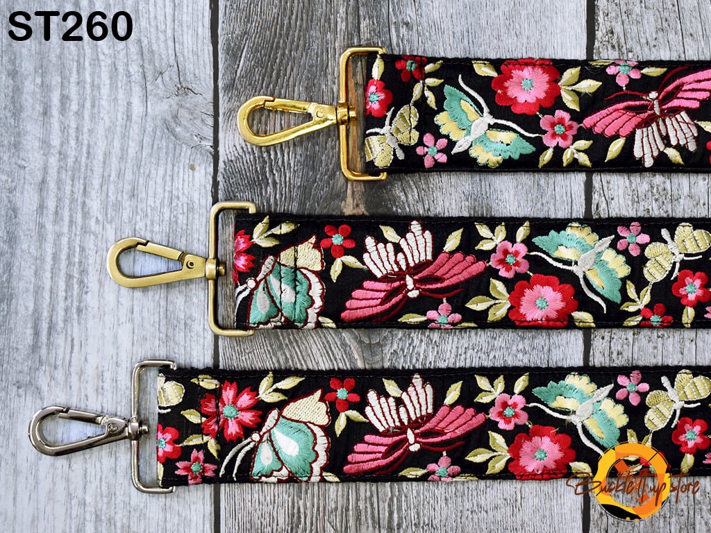 Embroidery Adjustable Camera Strap Crossbody Strap for Purses Embroidered Handbag Boho Bag Strap Replacement Strap Guitar Strap Gift for her