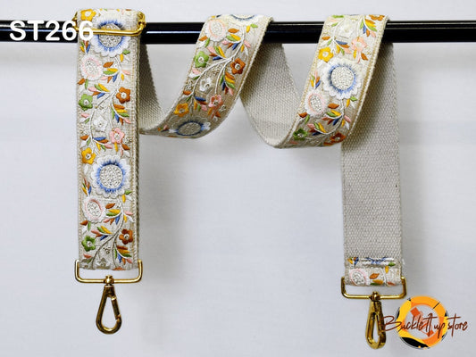 Embroidered Sling Bag Strap Crossbody Purses Strap Boho Handbag Replacement Strap Floral Embroidery Boho Guitar Strap Gift for Christmas
