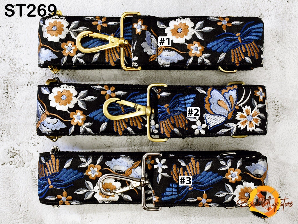 Replacement Guitar Strap Detachable Crossbody Strap for Purses Bags Embroidery Messenger Strap Boho Embroidered Tote Handbag Strap Gift Wife