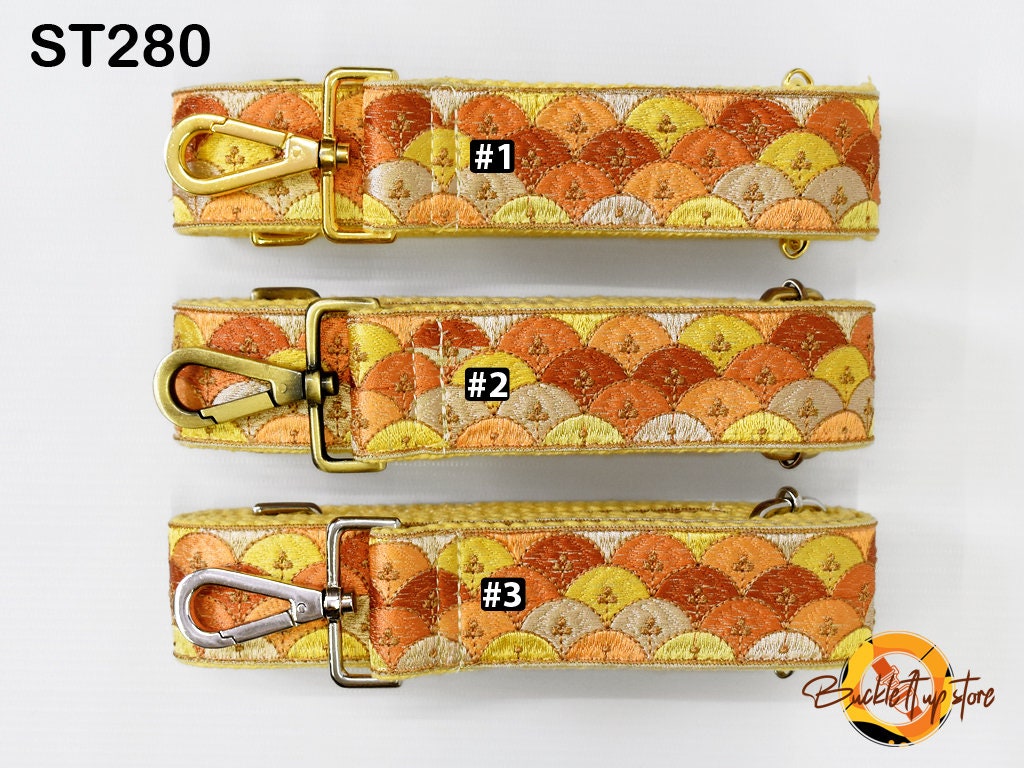 Yellow Embroidered Purse Strap Crossbody Strap for Purses Handbag Boho Bag Strap Embroidery Replacement Strap Boho Guitar Strap Gift for her
