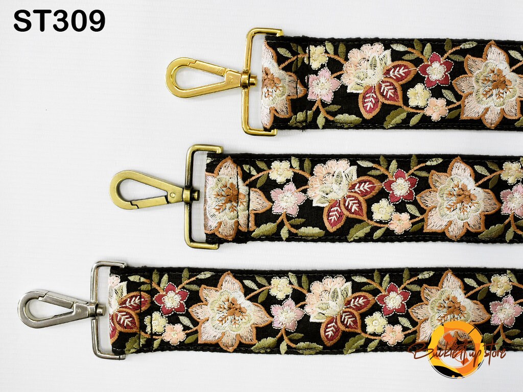 Floral Embroidery Replacement Purse Strap Crossbody Strap for Purses Embroidered Boho Bag Strap Boho Guitar Strap Handbag Strap Gift for her