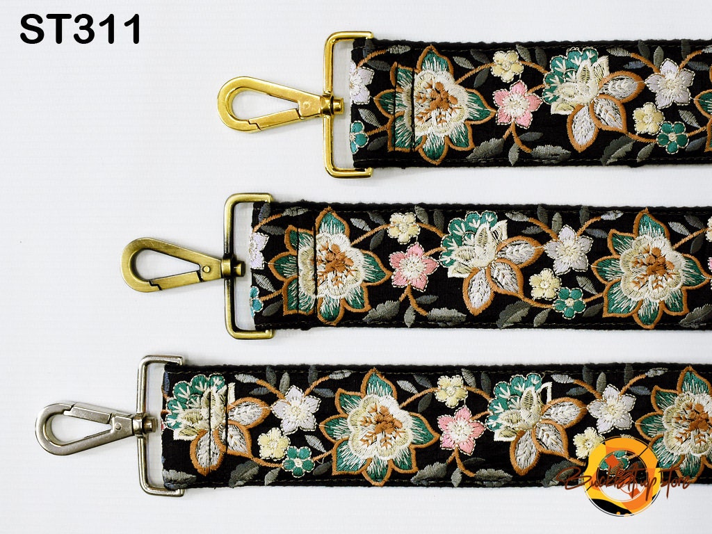 Embroidery Replacement Purse Strap Crossbody Strap for Purses Floral Embroidered Boho Bag Strap Boho Guitar Strap Handbag Strap Gift for her
