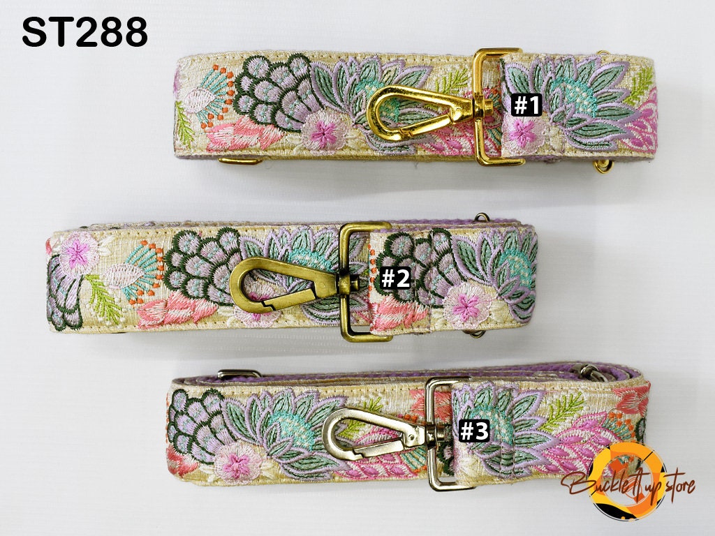 Floral Embroidered Purse Strap Crossbody Strap for Purses Handbag Boho Bag Strap Embroidery Replacement Strap Boho Guitar Strap Gift for her