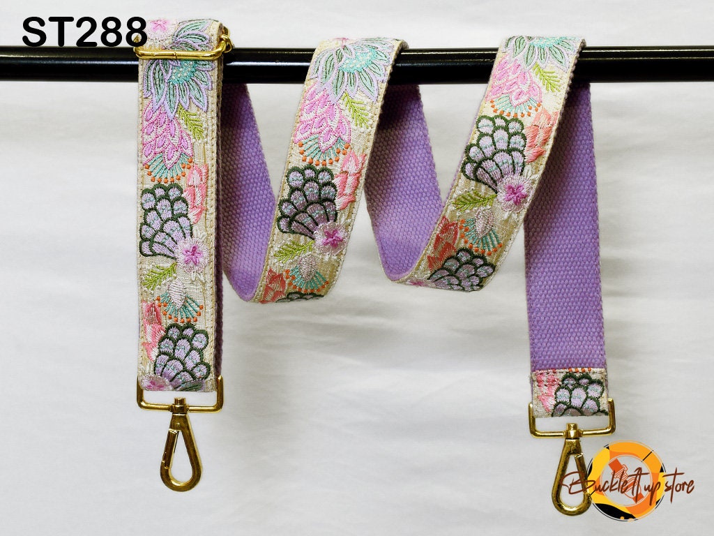 Floral Embroidered Purse Strap Crossbody Strap for Purses Handbag Boho Bag Strap Embroidery Replacement Strap Boho Guitar Strap Gift for her