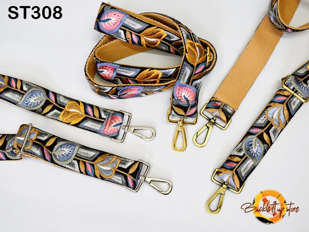 Gift for Mom Embroidery Replacement Strap Purse Strap Crossbody Strap for Purses Embroidered Boho Bags Strap Boho Guitar Strap Handbag Strap - Buckle it up Store