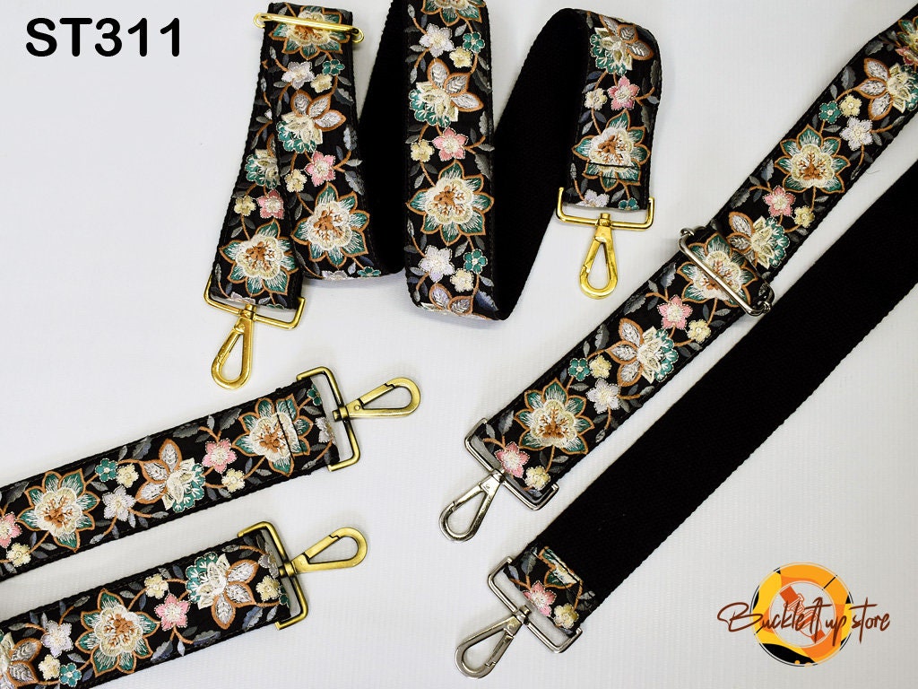 Embroidery Replacement Purse Strap Crossbody Strap for Purses Floral Embroidered Boho Bag Strap Boho Guitar Strap Handbag Strap Gift for her