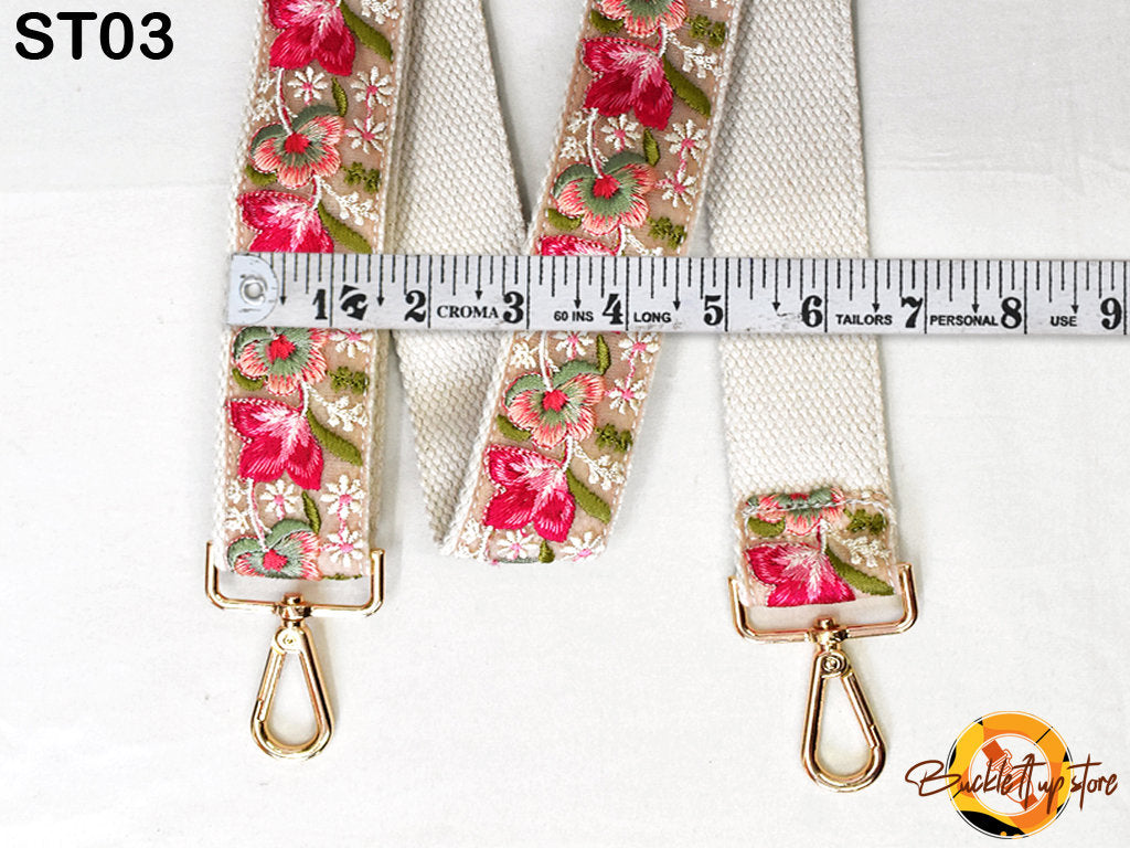 Embroidered Purse Strap Crossbody Strap for Purses Boho Bage Strap Embroidery Replacement Strap Boho Guitar Strap Handbag Strap gift for her