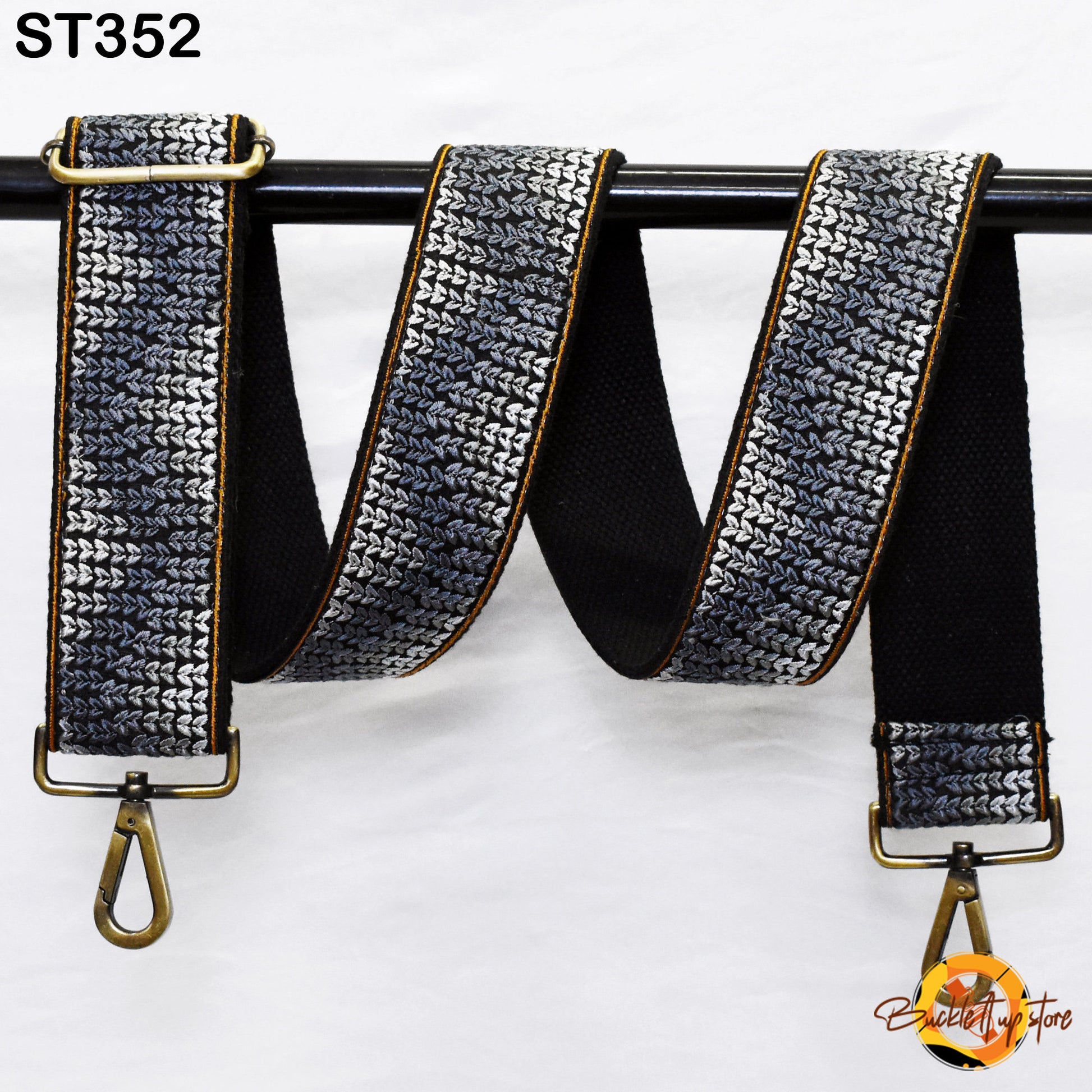 Grey Embroidery Replacement Purse Strap Crossbody Strap for Purses Floral Embroidered Bag Strap Boho Guitar Strap Handbag Strap Gift for her