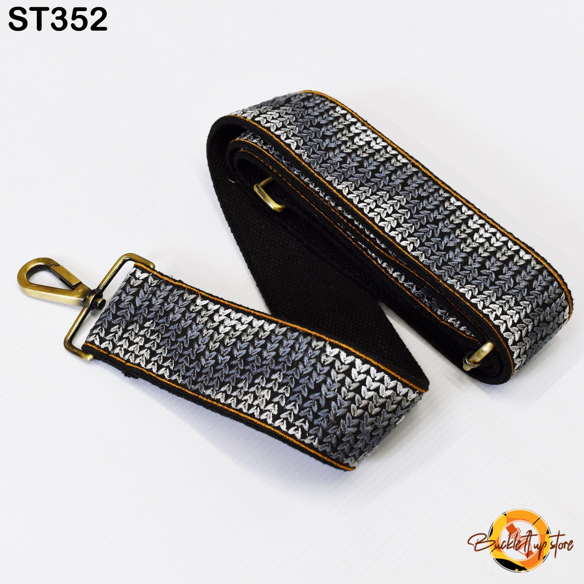 Grey Embroidery Replacement Purse Strap Crossbody Strap for Purses Floral Embroidered Bag Strap Boho Guitar Strap Handbag Strap Gift for her