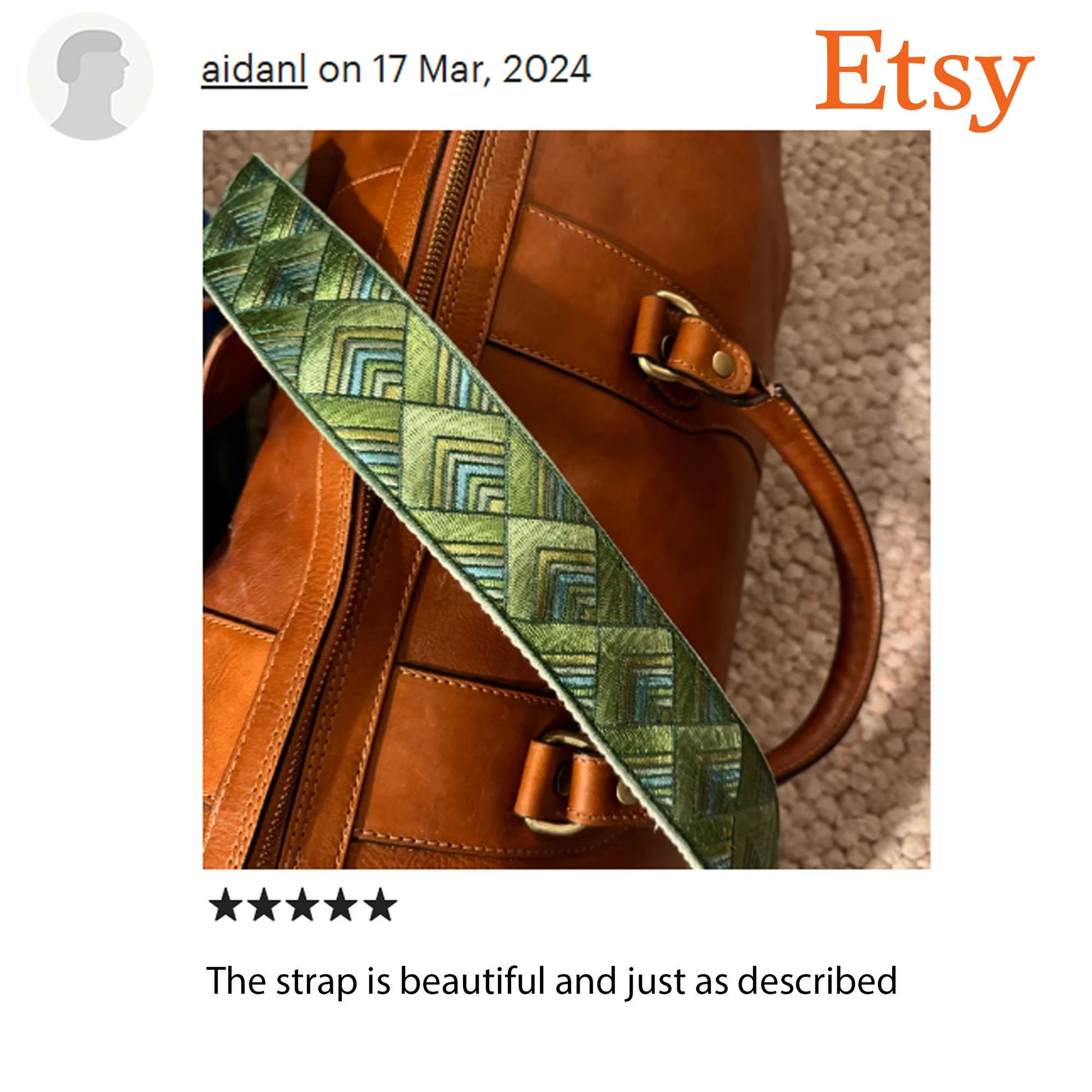 Bohemian Strap - Embroidered Purse Strap Crossbody Strap for Purses Bohemian Sling Bag Strap Embroidery Replacement Guitar Strap Handbag Strap Gift for Wife