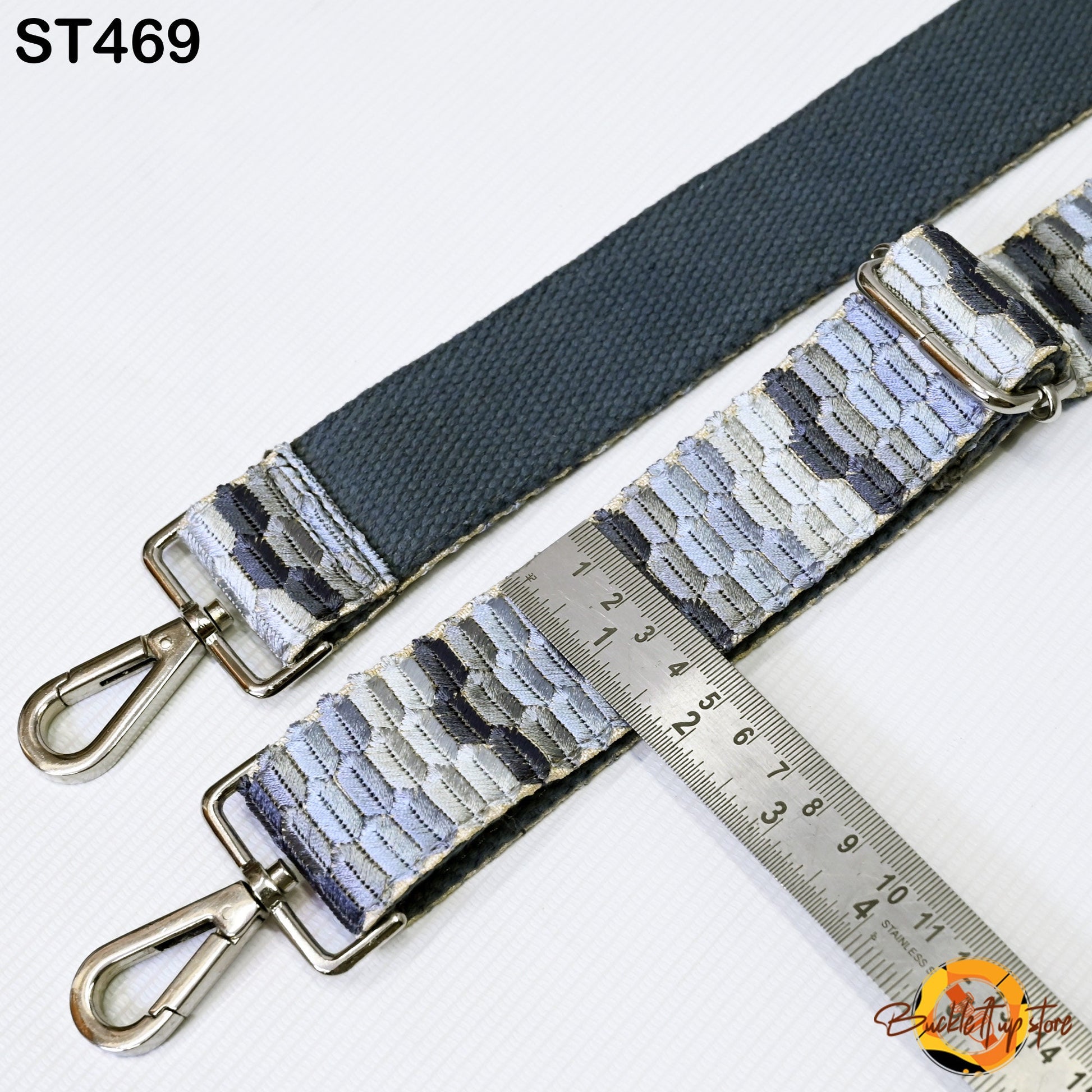 Crossbody Strap for Purses Grey Embroidery Replacement Strap Embroidered Purse Strap Boho Bags Strap Guitar Strap Handbag Strap Gift for Mom