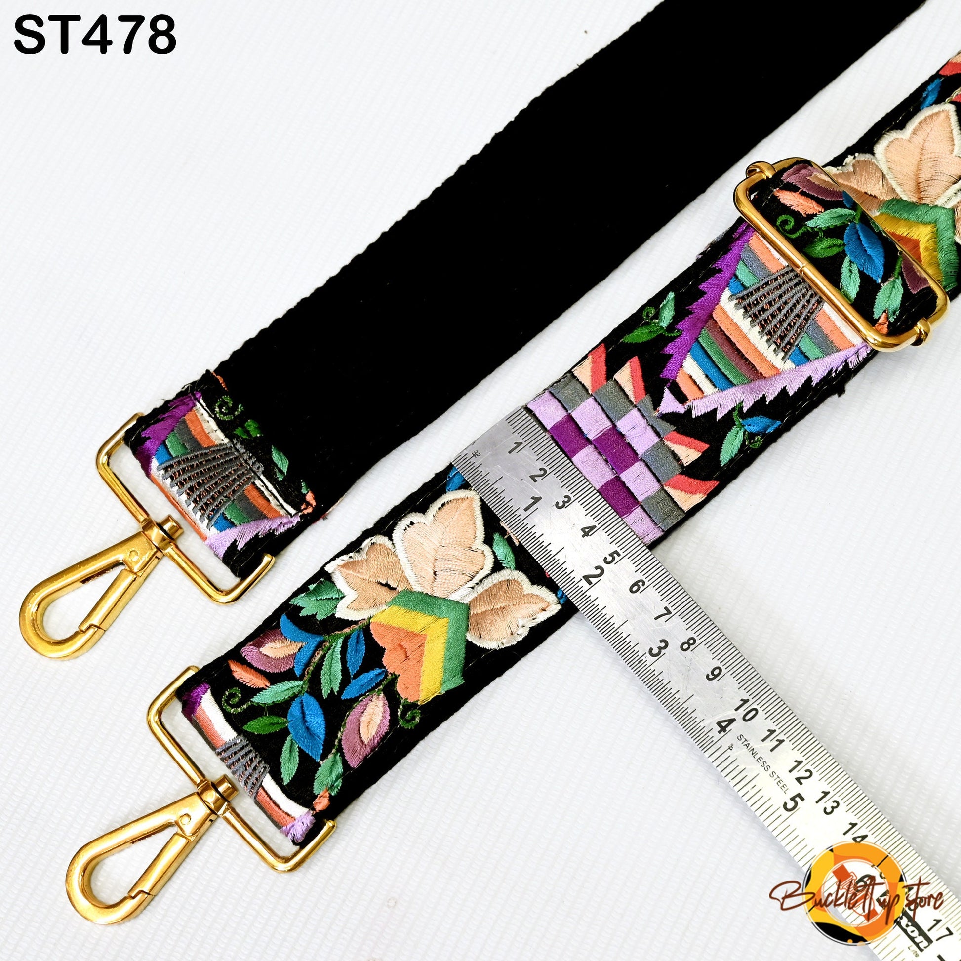Gift Girlfriend Floral Embroidery Crossbody Strap for Sling Bag Replacement Strap Embroidered Boho Purse Strap Guitar Strap Handbag Strap