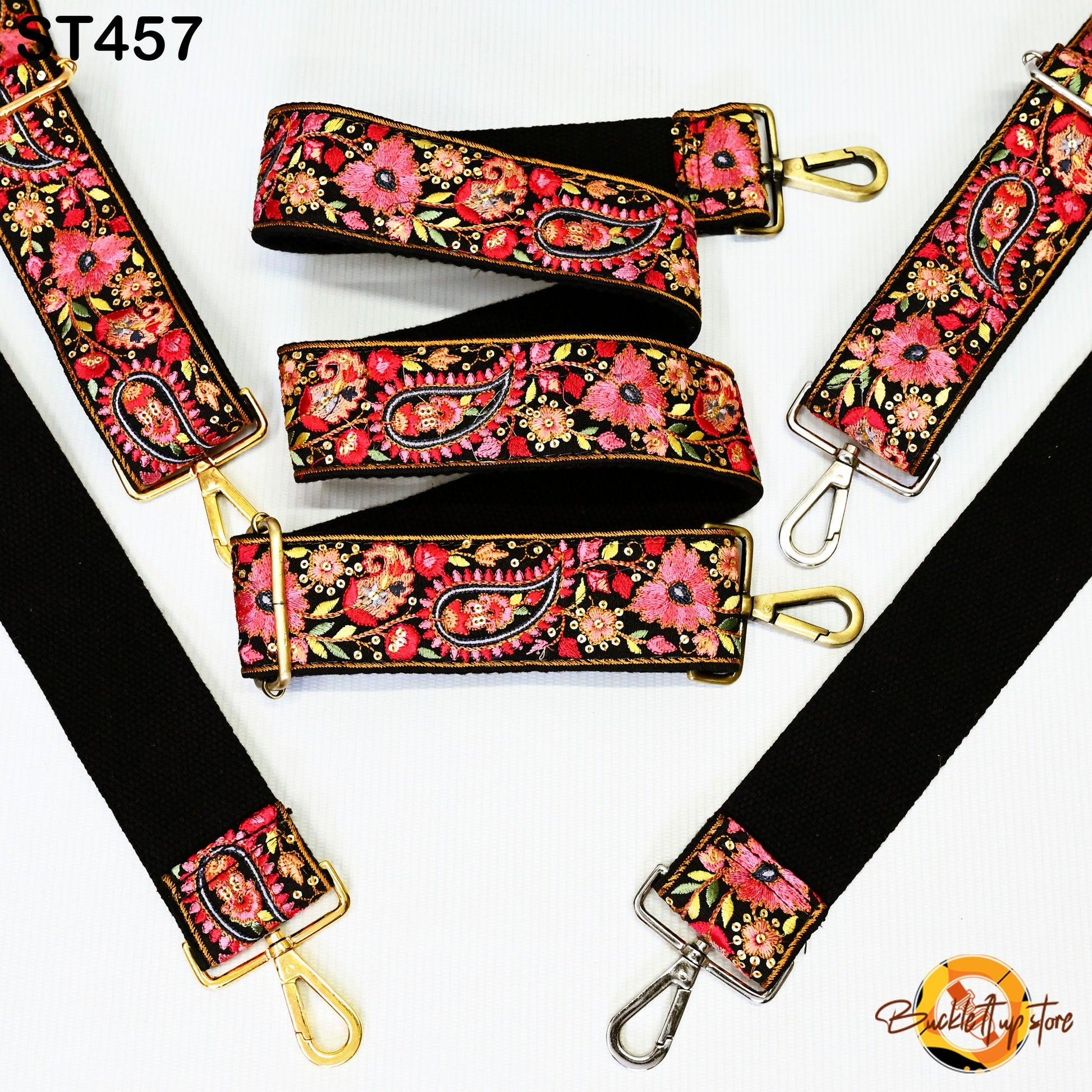 Paisley Embroidered Purse Strap Crossbody Adjustable Strap for Purses Handbag Messenger Strap Embroidery Replacement Guitar Strap Gift for Wife