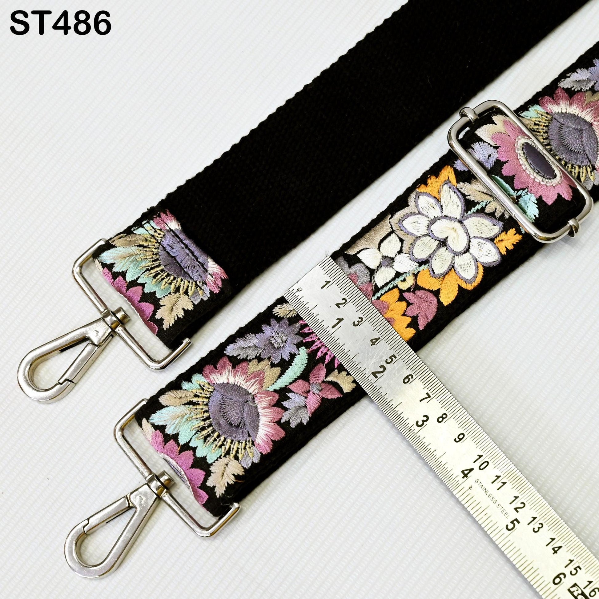 Embroidered Detachable Guitar Strap Crossbody Strap for Purses Bags Embroidery Replacement Messenger Strap Boho Tote Handbag Strap Gift Mom