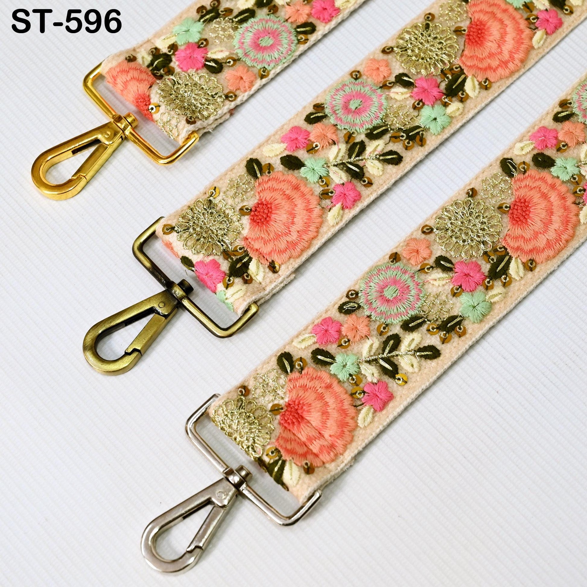 Embroidered Purse Strap Crossbody Strap for Purses Handbag Boho Bag Strap Floral Embroidery Replacement Strap Boho Guitar Strap Gift for her