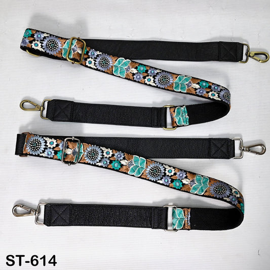 Crossbody Strap Replacement Black Leather Handbag Boho Messanger Bag Adjustable Strap Purses, Laptop Bags Embroidery Christmas Gift Mother