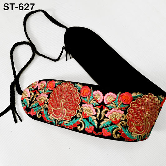 Bohemian Embroidery Suede Leather Belt for Women, Reversible Adjustable Ethnic Belt for Summer Wedding Dresses Unique Gift for Anniversary