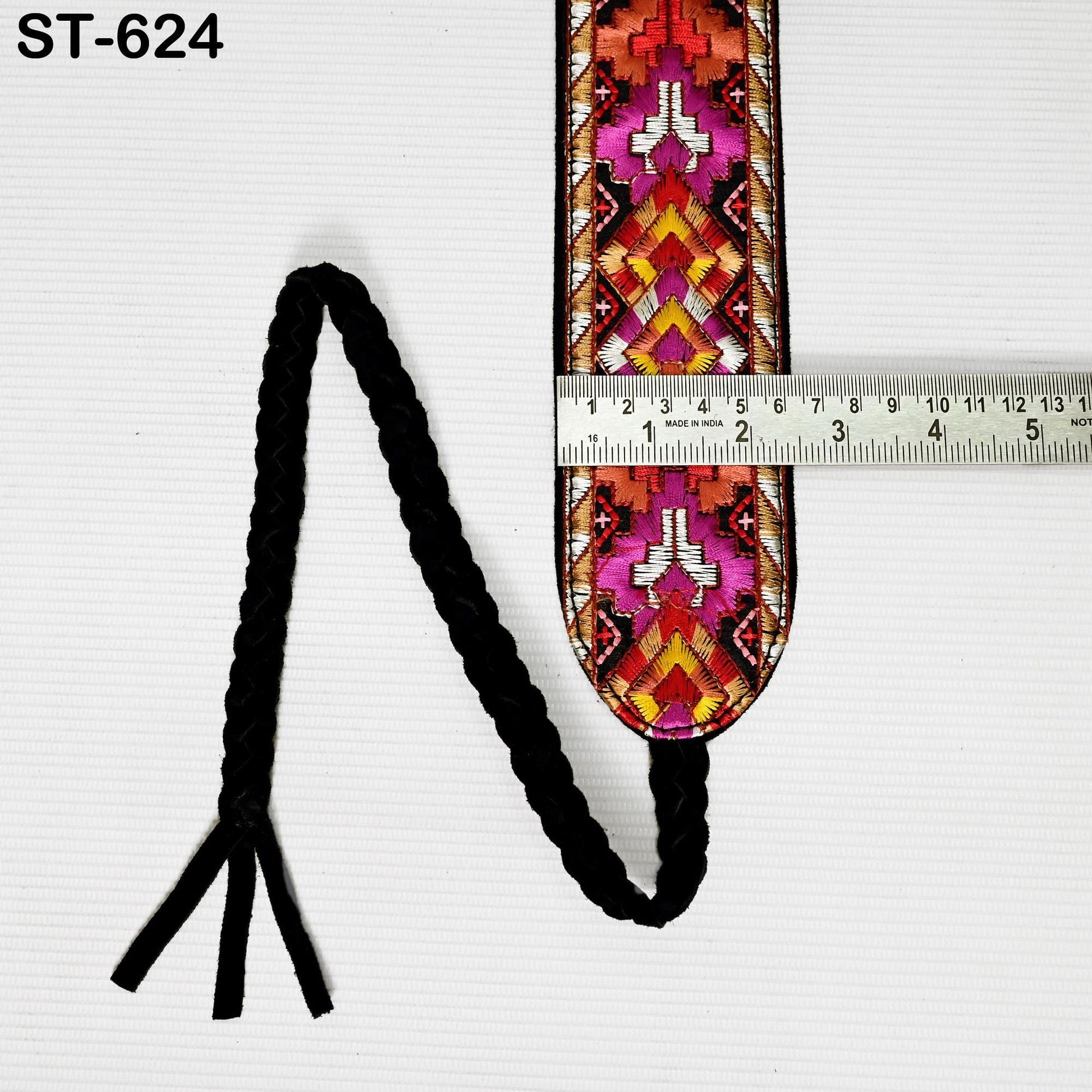 Reversible Embroidery Suede Leather Belt for Women, Bohemian Adjustable Obi Cinch Belt with Braided Ties, Wedding and Summer Dress Accessory