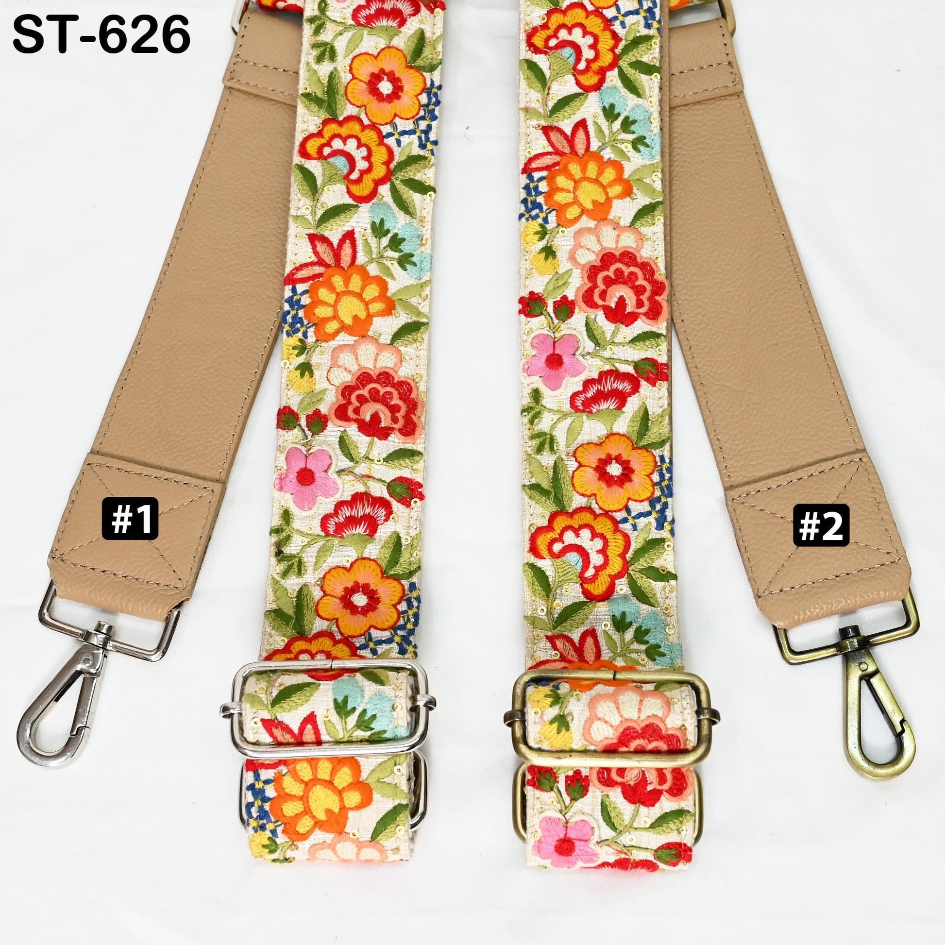 Replacement Crossbody Strap Leather Handbag Boho Bag Shoulder Strap Purses Embroidery Pale Taupe Adjustable Strap Christmas Gift for Mother