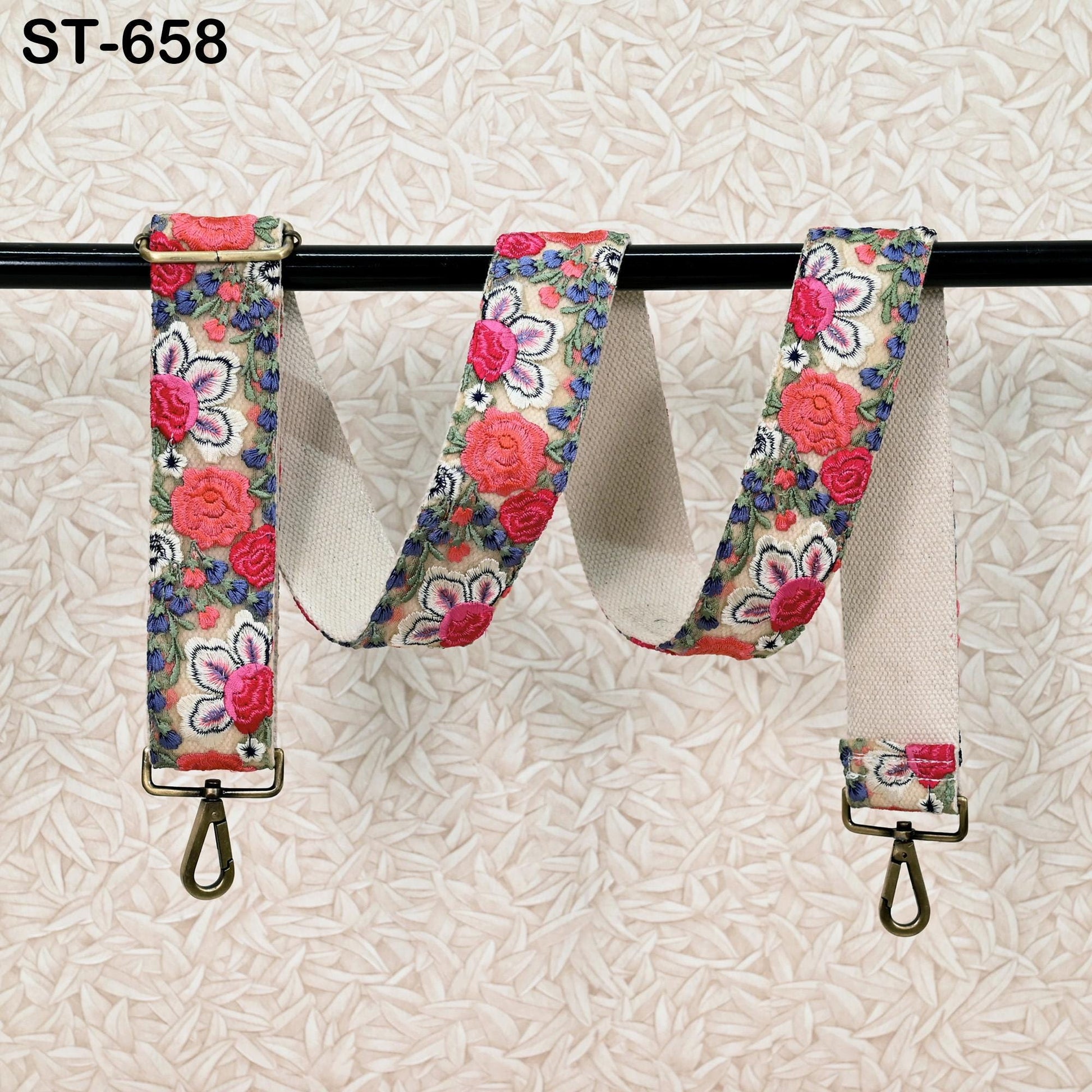 Embroidered Purse Strap Crossbody Strap for Purses Handbag Boho Bag Strap Floral Embroidery Replacement Strap Boho Guitar Strap Gift for Mom