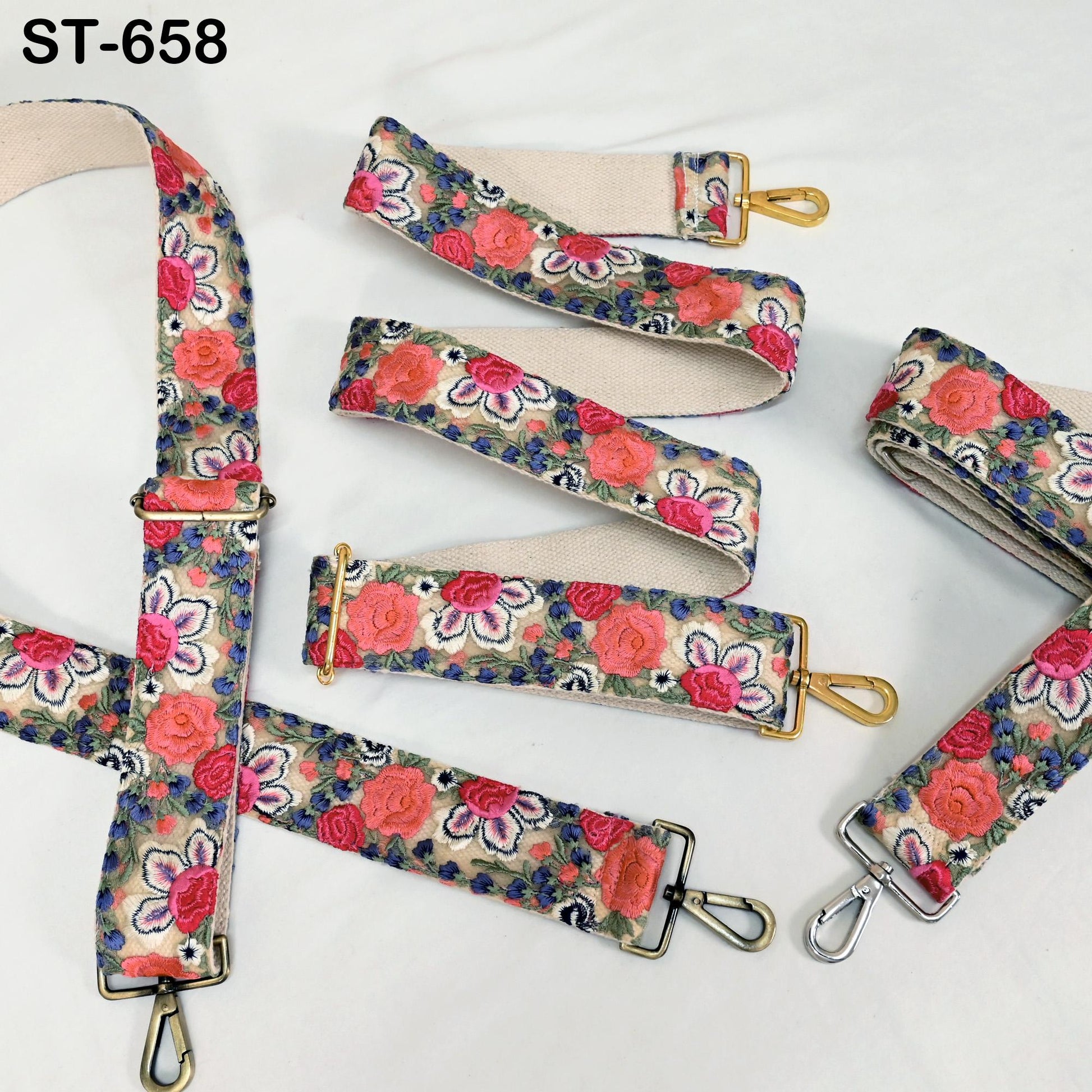 Embroidered Purse Strap Crossbody Strap for Purses Handbag Boho Bag Strap Floral Embroidery Replacement Strap Boho Guitar Strap Gift for Mom