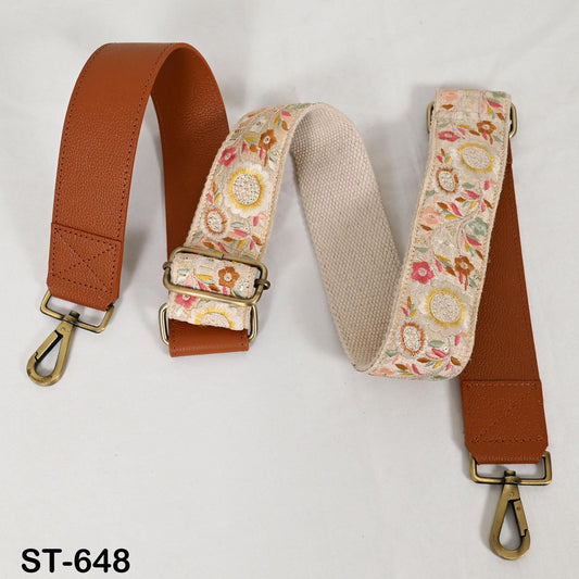 Replacement Crossbody Leather Strap Handbag Adjustable Strap Messenger Bag Shoulder Strap Purses Embroidery Brown Birthday Gift for Mother