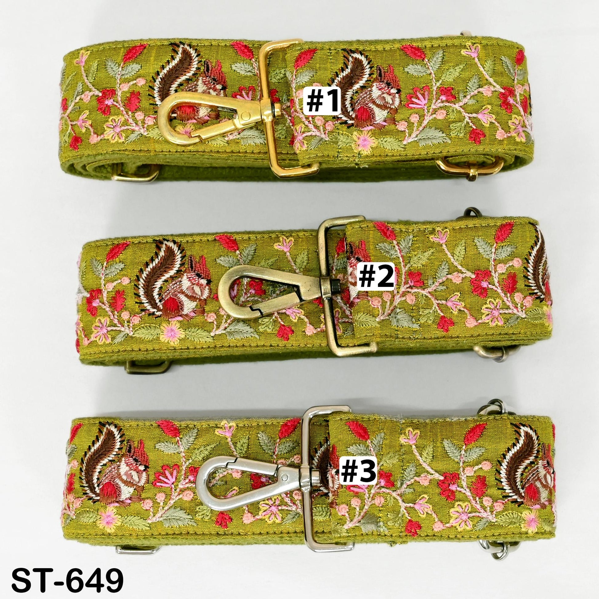 Green Embroidery Replacement Purse Strap Crossbody Strap for Purses Embroidered Boho Bag Strap Boho Guitar Strap Handbag Strap Gift for her