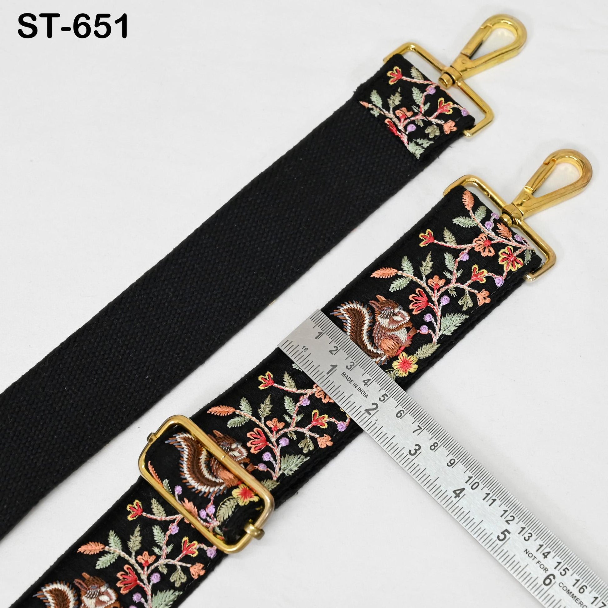 Black Embroidery Replacement Purse Strap Crossbody Strap for Purses Floral Embroidered Bag Strap Boho Guitar Strap Handbag Strap Gift Mom