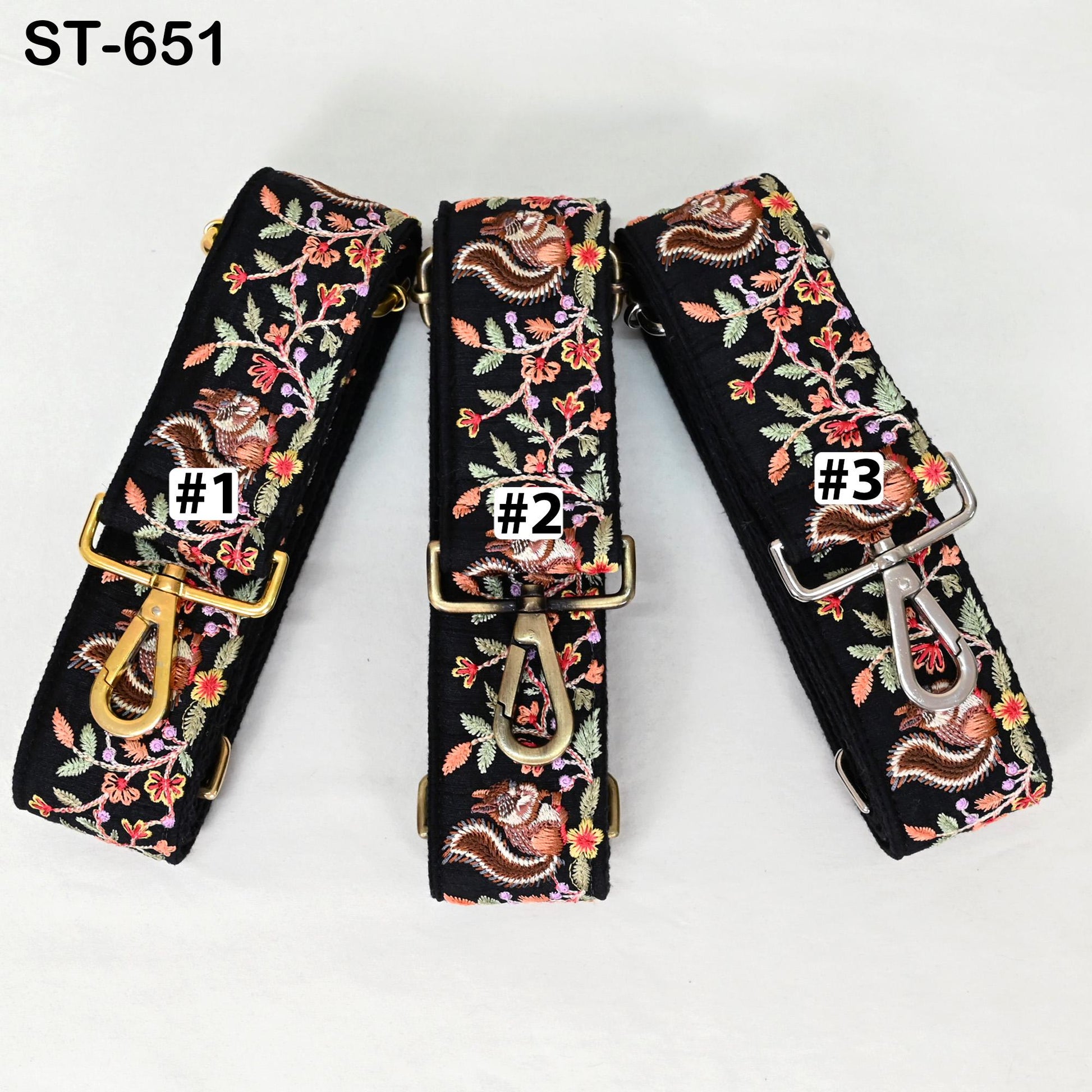 Black Embroidery Replacement Purse Strap Crossbody Strap for Purses Floral Embroidered Bag Strap Boho Guitar Strap Handbag Strap Gift Mom