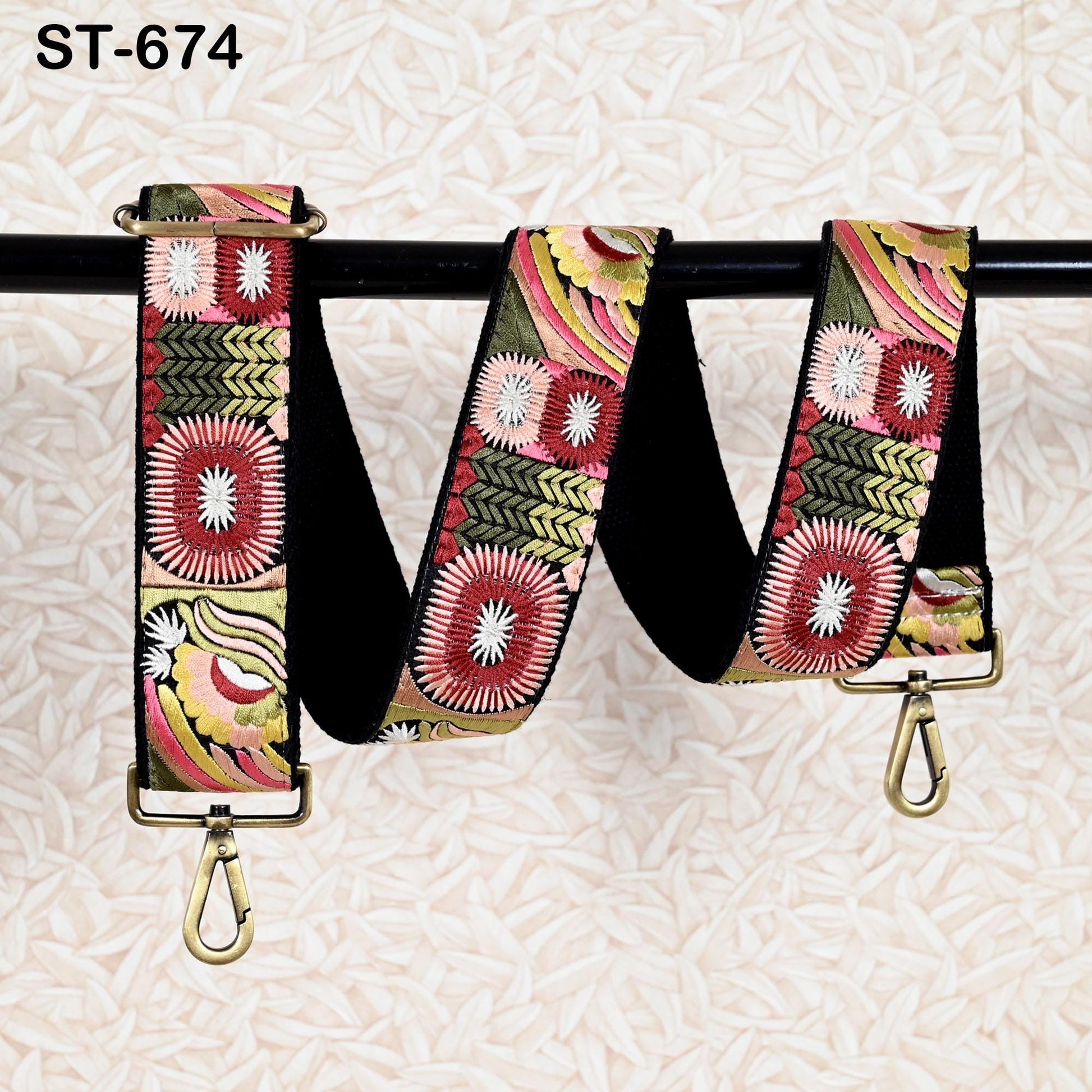 Gift for Mother Replacement Handbag Boho Bag Strap Embroidered Camera Strap Crossbody Strap for Purses Embroidery Adjustable Guitar Strap