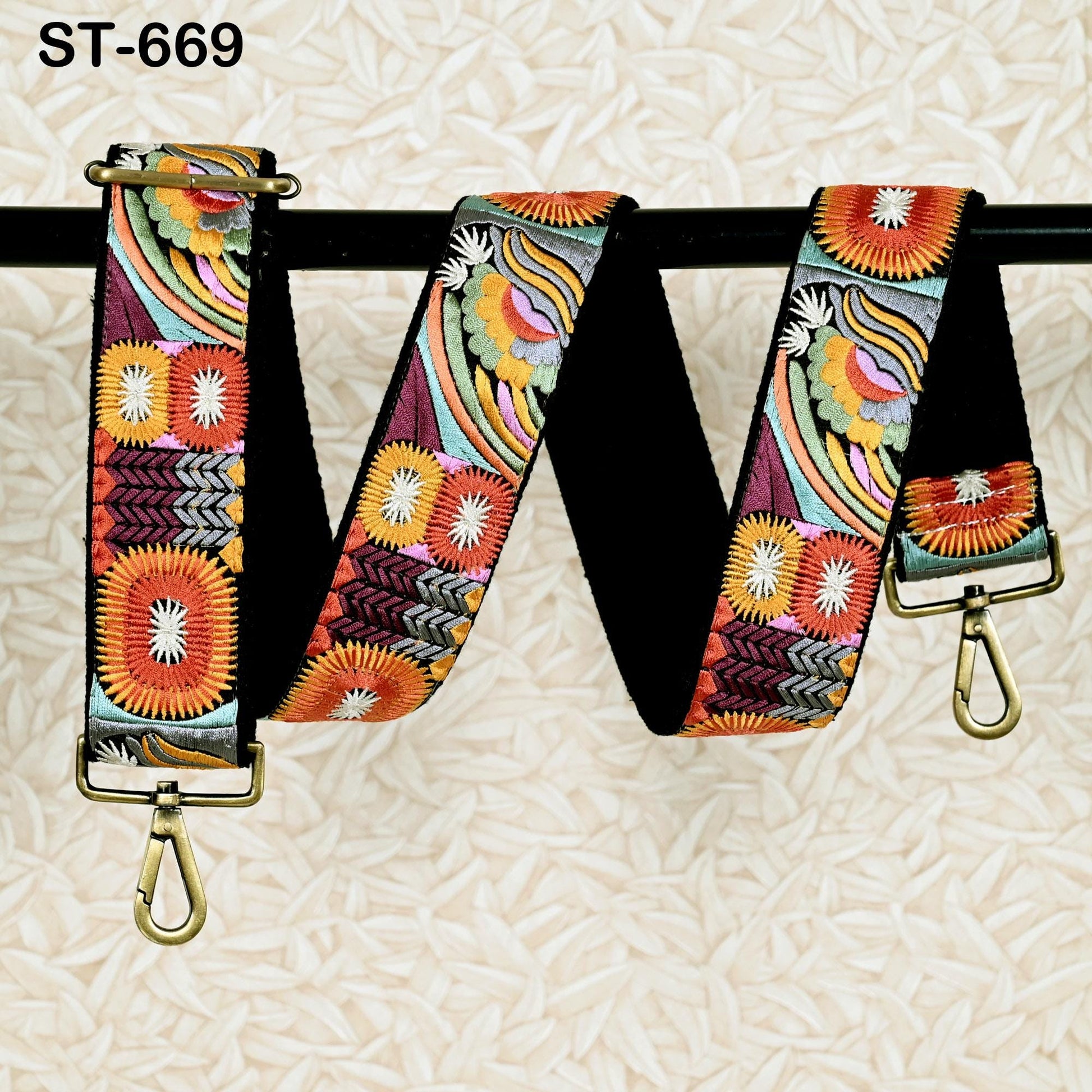 Adjustable Handbag Boho Bag Strap Embroidered Camera Strap Crossbody Strap for Purses Embroidery Replacement Guitar Strap Gift for Mothers