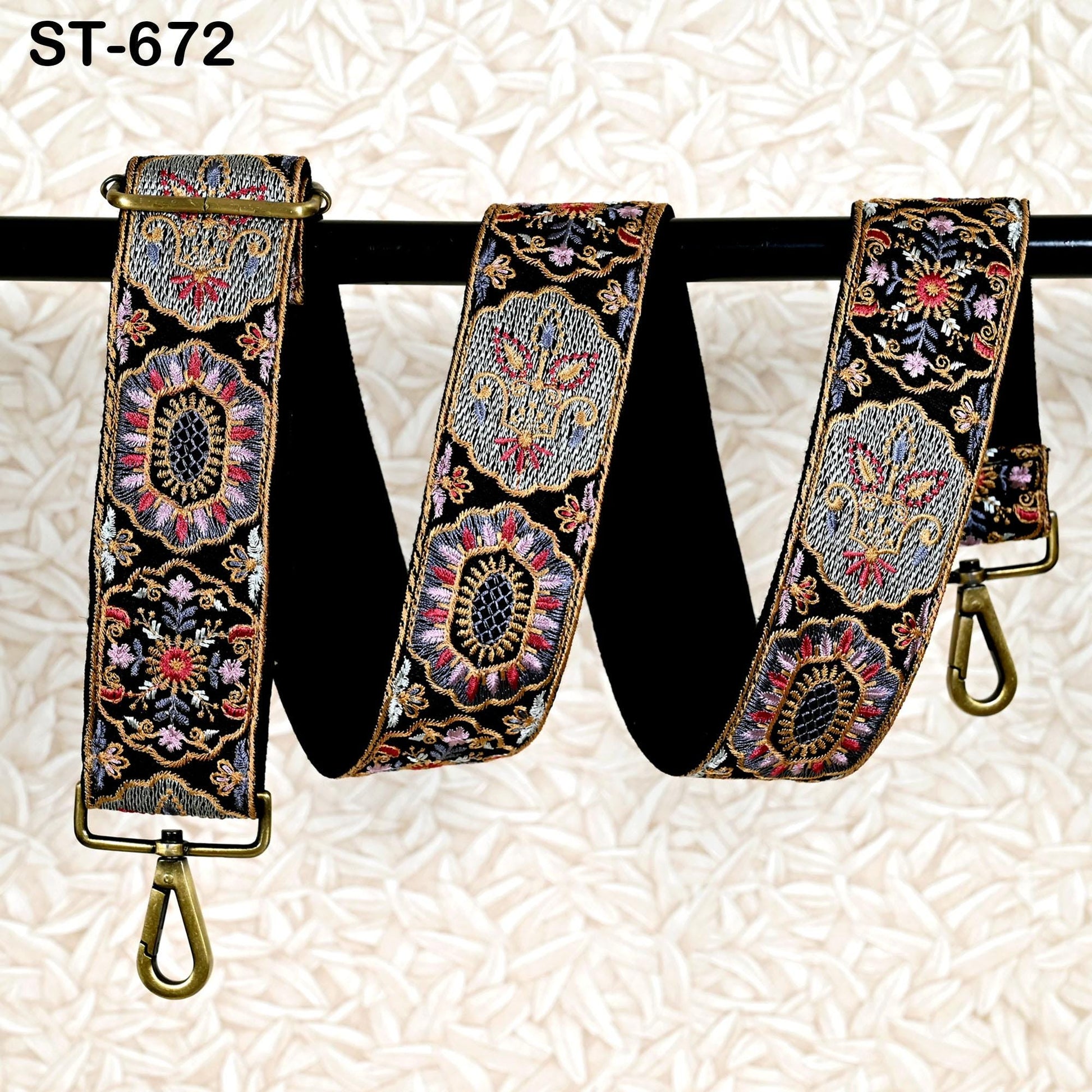 Embroidered Purse Strap Crossbody Strap for Purses Handbag Boho Bag Strap Floral Embroidery Replacement Strap Boho Guitar Strap Gift for her