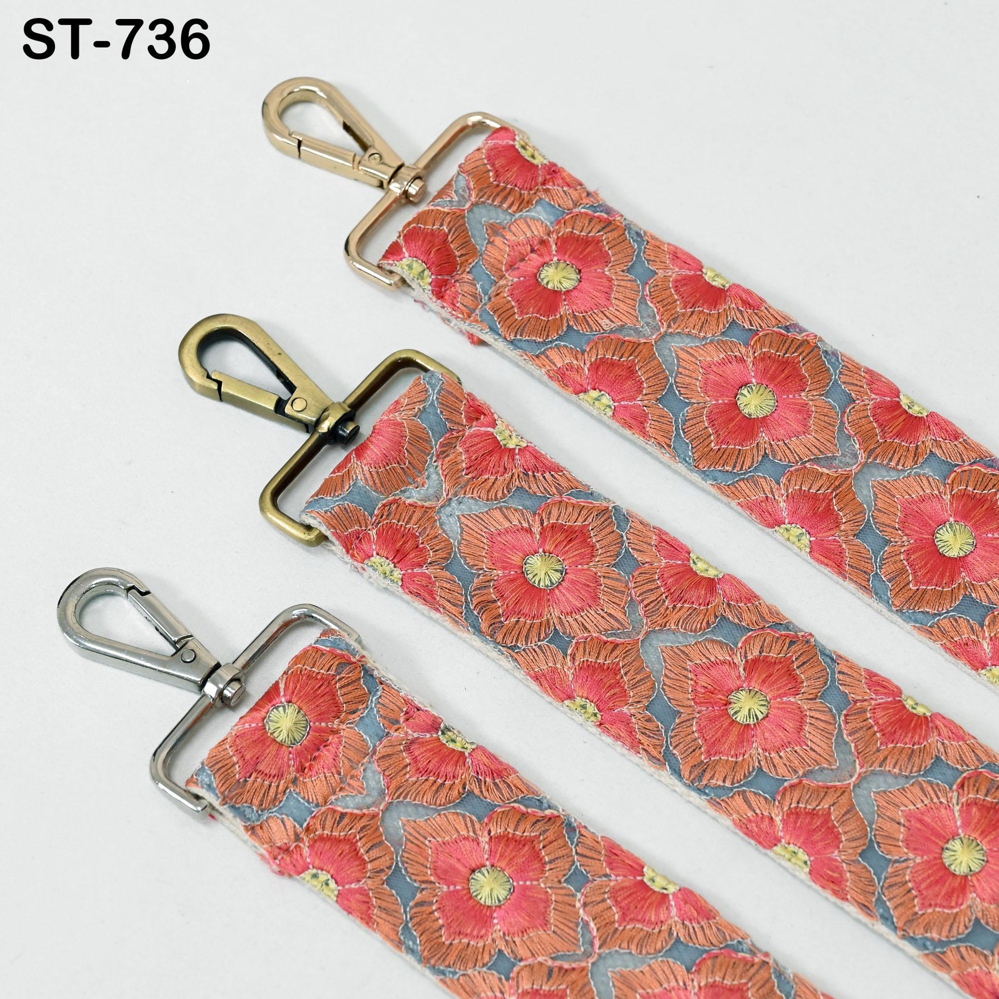 Embroidered Messenger Bag Strap Crossbody Strap for Purses Handbag Bag Strap Floral Embroidery Replacement Guitar Strap Gift Girlfriend, Mom