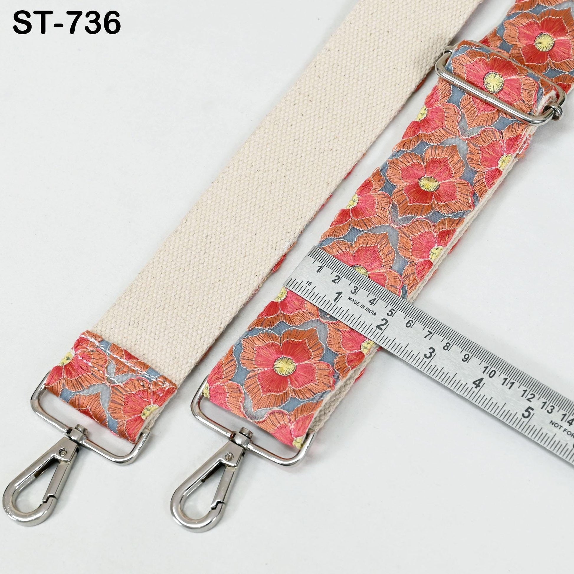 Embroidered Messenger Bag Strap Crossbody Strap for Purses Handbag Bag Strap Floral Embroidery Replacement Guitar Strap Gift Girlfriend, Mom