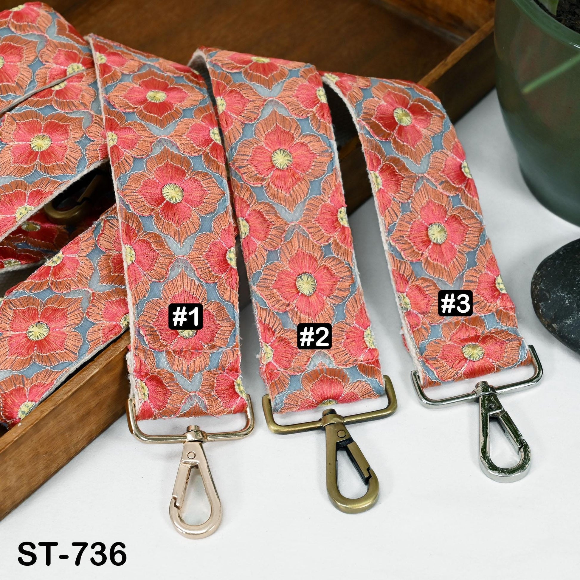 Embroidered Messenger Bag Strap Crossbody Strap for Purses Handbag Bag Strap Floral Embroidery Replacement Guitar Strap Gift Girlfriend, Mom