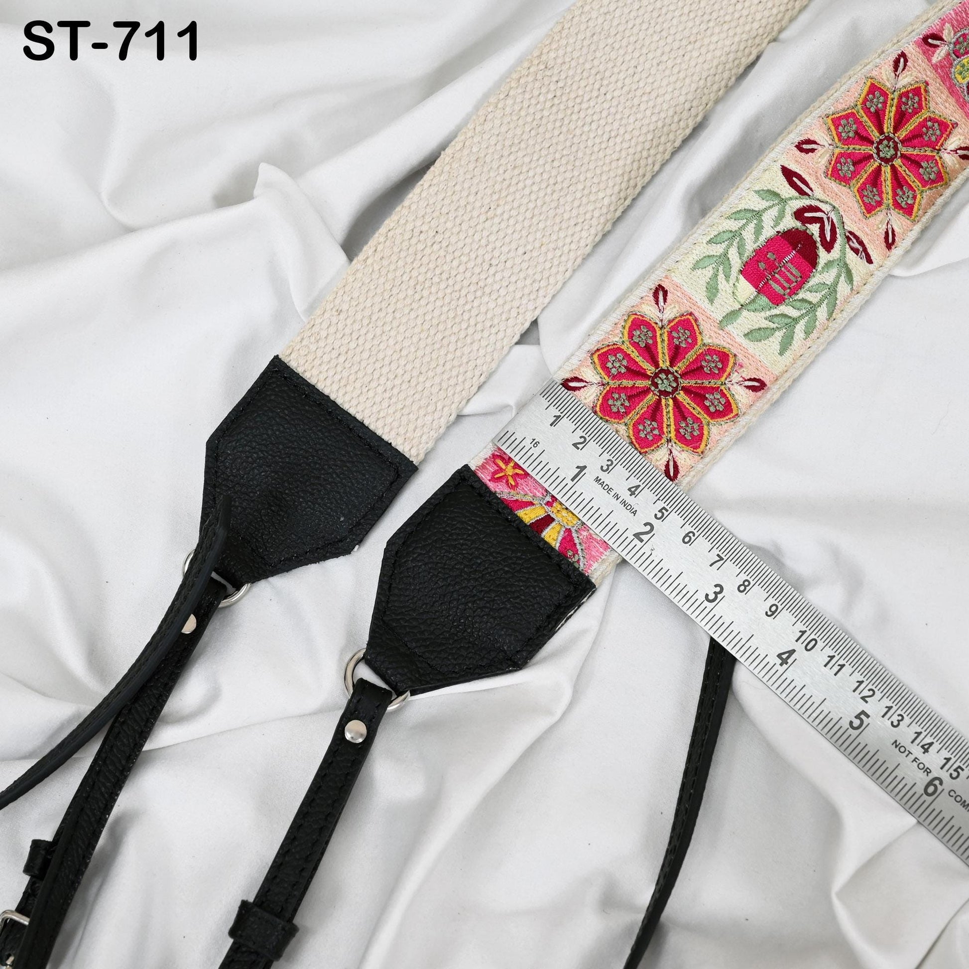 Replacement Leather Camera Strap Gift for Daughter Photographers Adjustable Embroidery Shoulder or Neck strap DSLR Camera Accessories Black